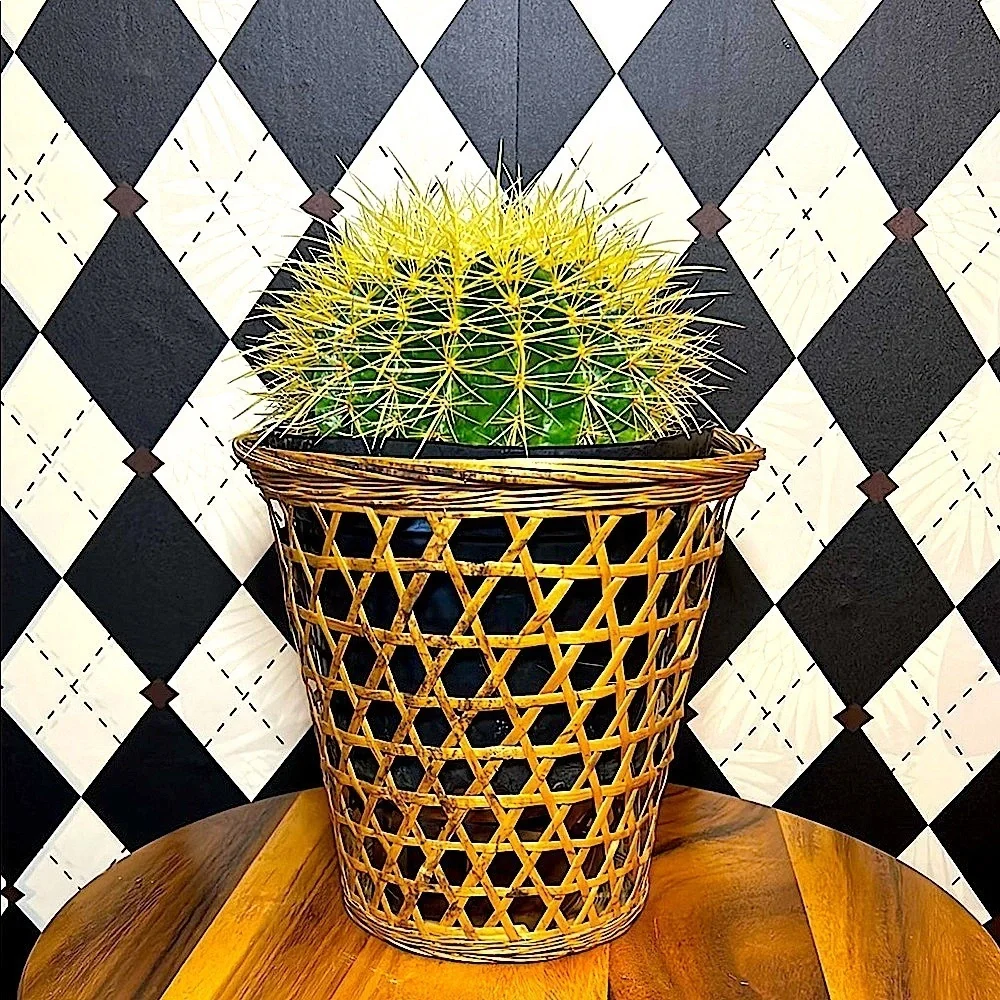 Vintage Open Weave Wicker Basket‎ – Rustic Charm – 9-Inch